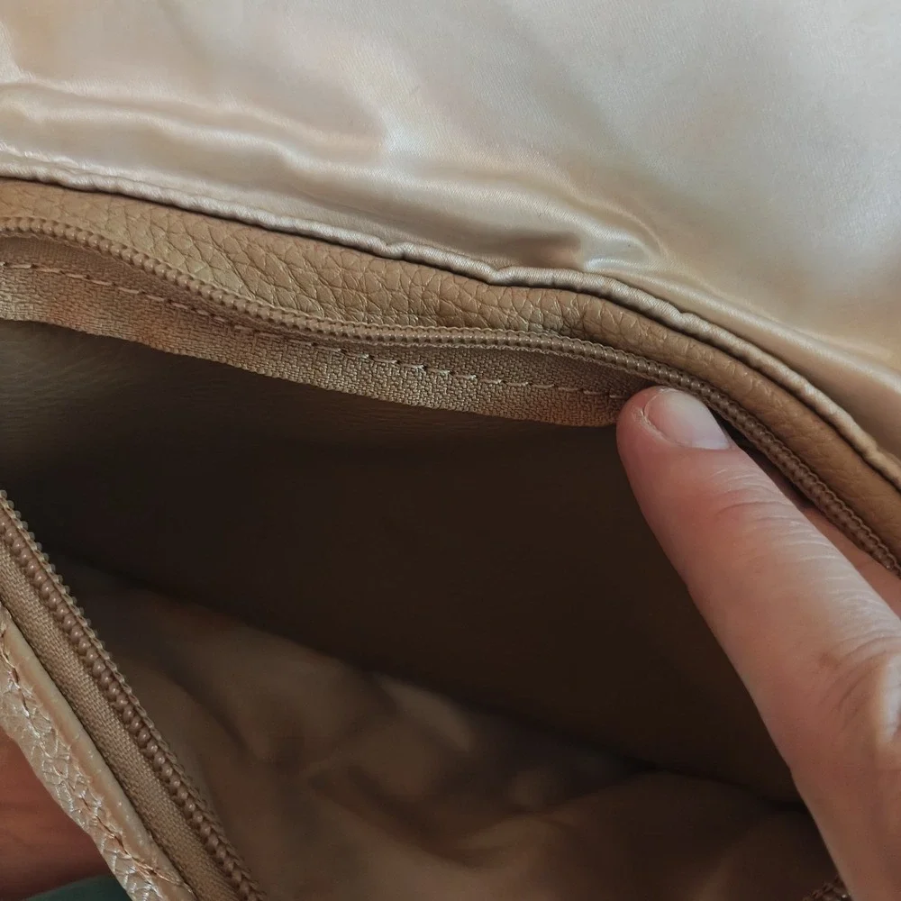 Luli Bebe‎ Diaper Bag Back Pack Vegan Leather Tan ZB4
